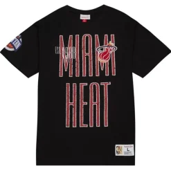 Men Mitchell & Ness T-Shirts & Tops-Team Og Premium Ss Tee Miami Heat