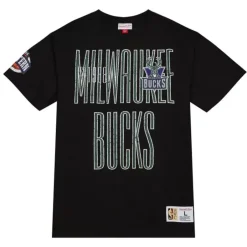 Men Mitchell & Ness T-Shirts & Tops-Team Og Premium Ss Tee Milwaukee Bucks