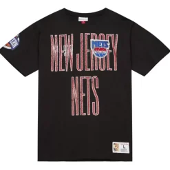 Men Mitchell & Ness T-Shirts & Tops-Team Og Premium Ss Tee New Jersey Nets