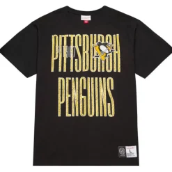 Men Mitchell & Ness T-Shirts & Tops-Team Og Premium Ss Tee Pittsburgh Penguins