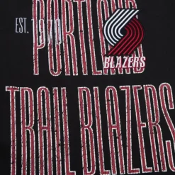 Men Mitchell & Ness T-Shirts & Tops-Team Og Premium Ss Tee Portland Trail Blazers