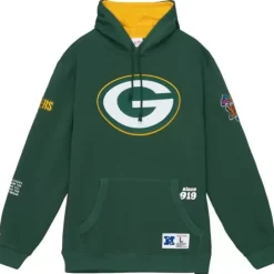 Men Mitchell & Ness Hoodies & Sweatshirts-Team Origins Fleece Hoody Green Bay Packers