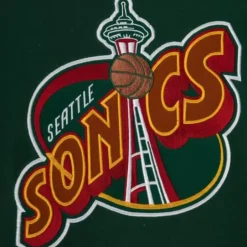 Men Mitchell & Ness Hoodies & Sweatshirts-Team Origins Fleece Hoody Seattle Supersonics
