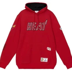 Men Mitchell & Ness Hoodies & Sweatshirts-Team Origins Fleece Hoody Miami Heat