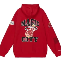 Men Mitchell & Ness Hoodies & Sweatshirts-Team Origins Fleece Hoody Miami Heat