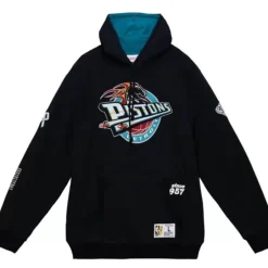 Men Mitchell & Ness Hoodies & Sweatshirts-Team Origins Fleece Hoody Detroit Pistons
