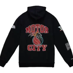 Men Mitchell & Ness Hoodies & Sweatshirts-Team Origins Fleece Hoody Detroit Pistons