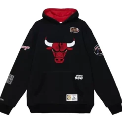 Men Mitchell & Ness Hoodies & Sweatshirts-Team Origins Fleece Hoody Chicago Bulls