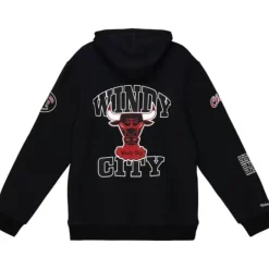 Men Mitchell & Ness Hoodies & Sweatshirts-Team Origins Fleece Hoody Chicago Bulls