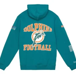Men Mitchell & Ness Hoodies & Sweatshirts-Team Origins Fleece Hoody Miami Dolphins