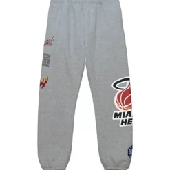 Men Mitchell & Ness Pants-Team Origins Fleece Pant Miami Heat