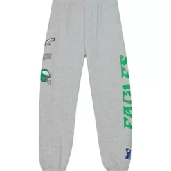 Men Mitchell & Ness Pants-Team Origins Fleece Pant Philadelphia Eagles