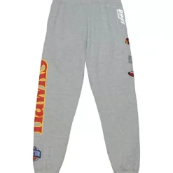 Men Mitchell & Ness Pants-Team Origins Fleece Pant Atlanta Hawks
