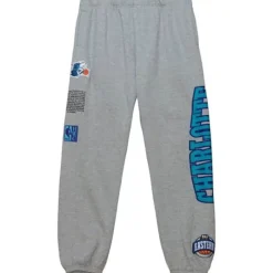 Men Mitchell & Ness Pants-Team Origins Fleece Pant Charlotte Hornets