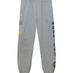Men Mitchell & Ness Pants-Team Origins Fleece Pant Golden State Warriors