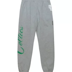 Men Mitchell & Ness Pants-Team Origins Fleece Pant Boston Celtics