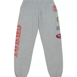 Men Mitchell & Ness Pants-Team Origins Fleece Pant San Francisco 49Ers