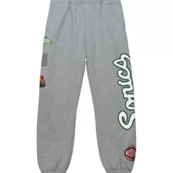 Men Mitchell & Ness Pants-Team Origins Fleece Pant Seattle Supersonics