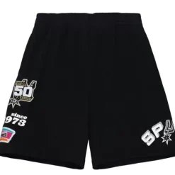 Men Mitchell & Ness Shorts-Team Origins Fleece Short San Antonio Spurs