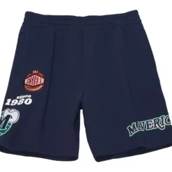 Men Mitchell & Ness Shorts-Team Origins Fleece Short Dallas Mavericks