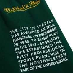 Men Mitchell & Ness Shorts-Team Origins Fleece Short Seattle Supersonics