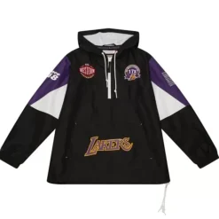 Men Mitchell & Ness Jackets & Outerwear-Team Origins Pullover Anorak Los Angeles Lakers