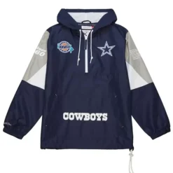 Men Mitchell & Ness Jackets & Outerwear-Team Origins Pullover Anorak Dallas Cowboys