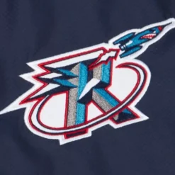 Men Mitchell & Ness Jackets & Outerwear-Team Origins Pullover Anorak Houston Rockets