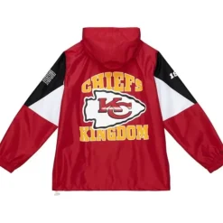 Men Mitchell & Ness Jackets & Outerwear-Team Origins Pullover Anorak Kansas City Chiefs