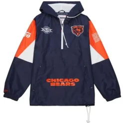 Men Mitchell & Ness Jackets & Outerwear-Team Origins Pullover Anorak Chicago Bears
