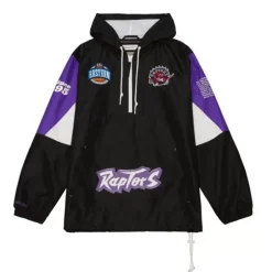 Men Mitchell & Ness Jackets & Outerwear-Team Origins Pullover Anorak Toronto Raptors