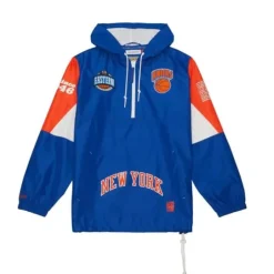 Men Mitchell & Ness Jackets & Outerwear-Team Origins Pullover Anorak New York Knicks