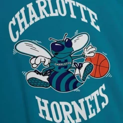 Men Mitchell & Ness T-Shirts & Tops-Team Origins S/S Top Charlotte Hornets