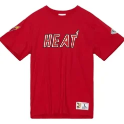Men Mitchell & Ness T-Shirts & Tops-Team Origins S/S Top Miami Heat