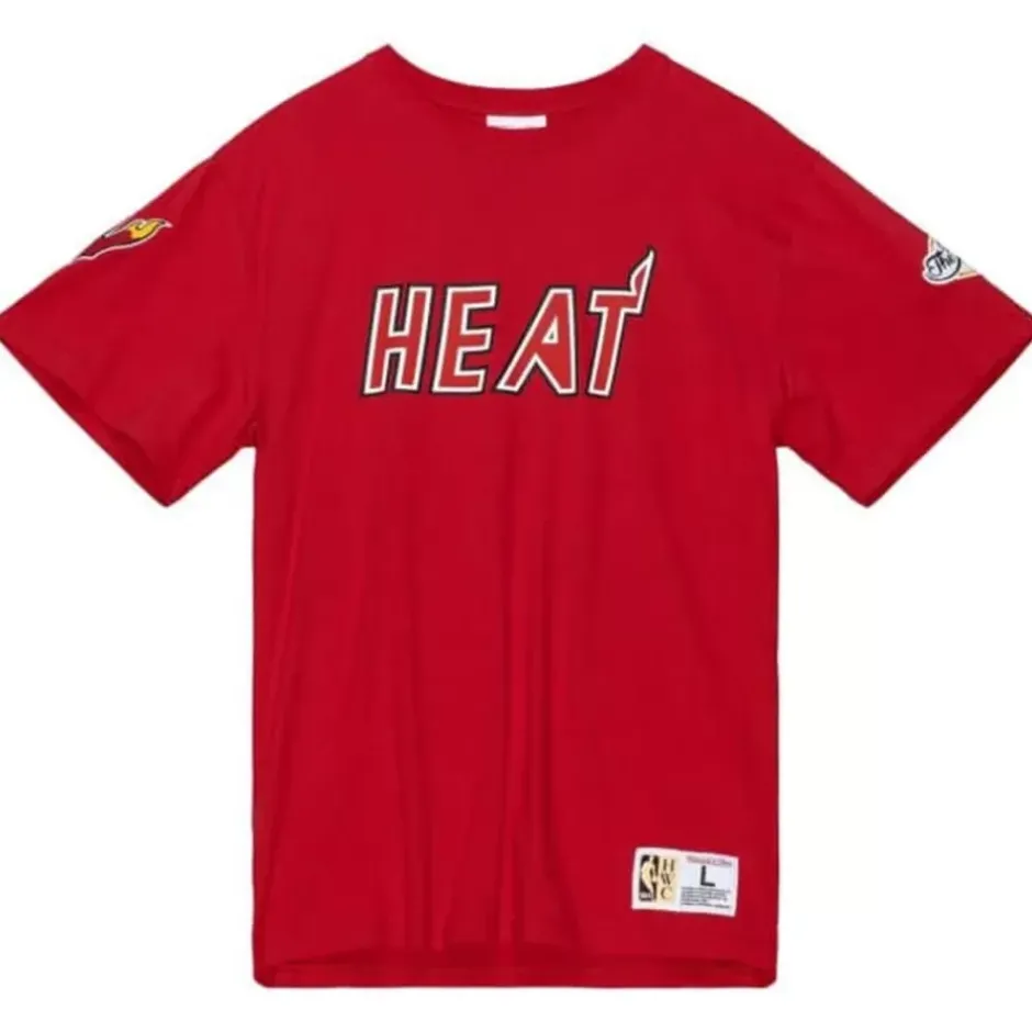 Men Mitchell & Ness T-Shirts & Tops-Team Origins S/S Top Miami Heat