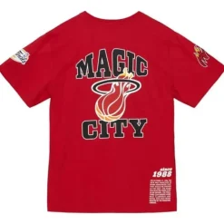 Men Mitchell & Ness T-Shirts & Tops-Team Origins S/S Top Miami Heat