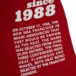 Men Mitchell & Ness T-Shirts & Tops-Team Origins S/S Top Miami Heat