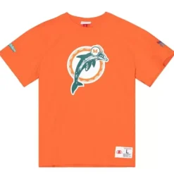 Men Mitchell & Ness T-Shirts & Tops-Team Origins S/S Top Miami Dolphins