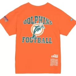 Men Mitchell & Ness T-Shirts & Tops-Team Origins S/S Top Miami Dolphins