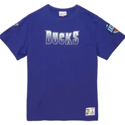 Men Mitchell & Ness T-Shirts & Tops-Team Origins S/S Top Milwaukee Bucks