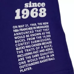 Men Mitchell & Ness T-Shirts & Tops-Team Origins S/S Top Milwaukee Bucks