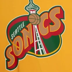 Men Mitchell & Ness T-Shirts & Tops-Team Origins S/S Top Seattle Supersonics