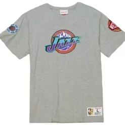Men Mitchell & Ness T-Shirts & Tops-Team Origins S/S Top Utah Jazz