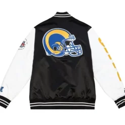 Men Mitchell & Ness Jackets & Outerwear-Team Origins Varsity Satin Jacket Los Angeles Rams