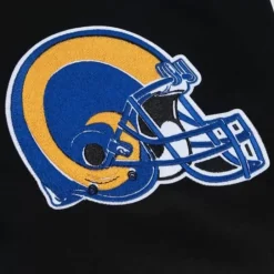 Men Mitchell & Ness Jackets & Outerwear-Team Origins Varsity Satin Jacket Los Angeles Rams