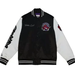 Men Mitchell & Ness Jackets & Outerwear-Team Origins Varsity Satin Jacket Toronto Raptors