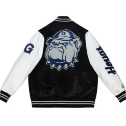 Men Mitchell & Ness Jackets & Outerwear-Team Origins Varsity Satin Jacket Georgetown University