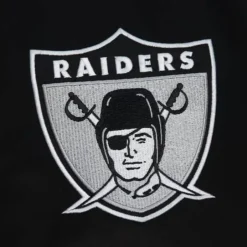 Men Mitchell & Ness Jackets & Outerwear-Team Origins Varsity Satin Jacket Oakland Raiders