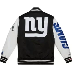 Men Mitchell & Ness Jackets & Outerwear-Team Origins Varsity Satin Jacket New York Giants