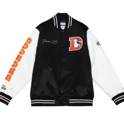 Men Mitchell & Ness Jackets & Outerwear-Team Origins Varsity Satin Jacket Denver Broncos